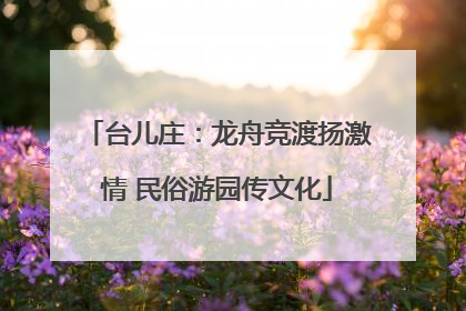 台儿庄：龙舟竞渡扬激情 民俗游园传文化